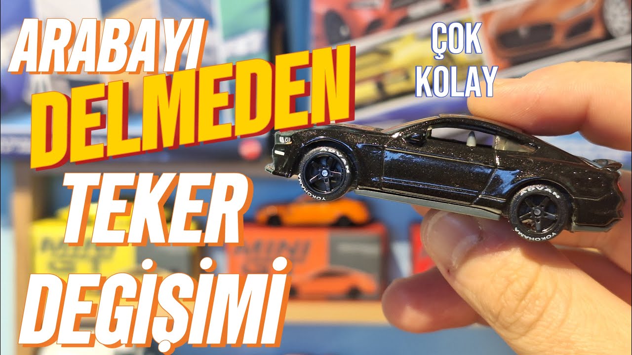 arabanın altını DELMEDEN custom teker/jant değişimi. DAHA KOLAYI YOK!!  #hotwheels