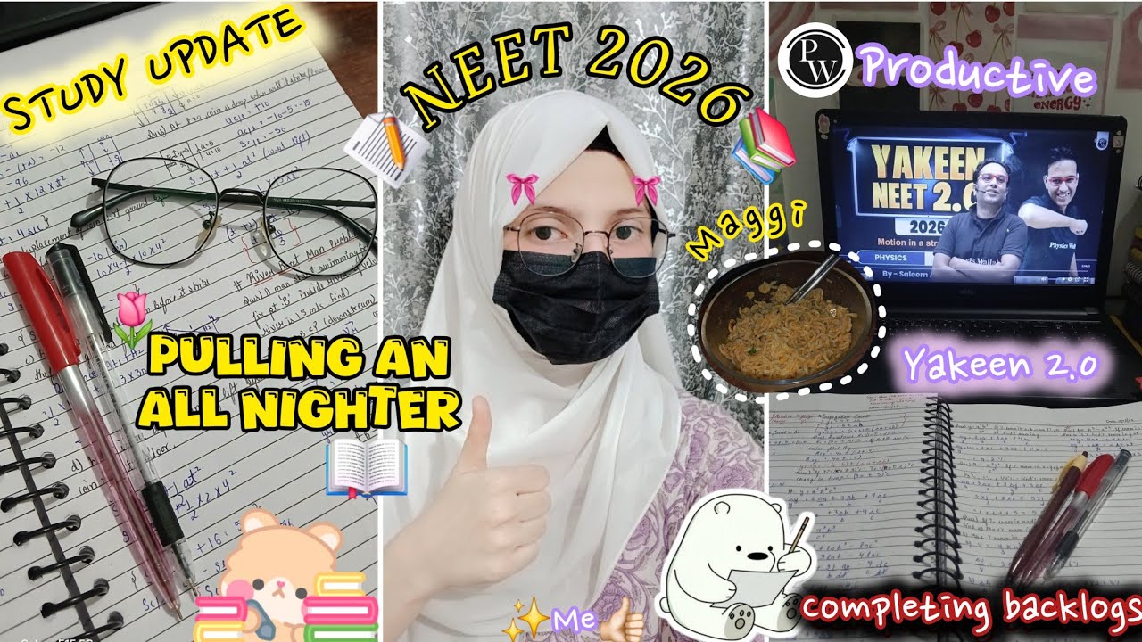 Neet 2026📚🌸|Pulling an*ALL NIGHTER*🌙📝|Backlogs completion⁉️🤯
