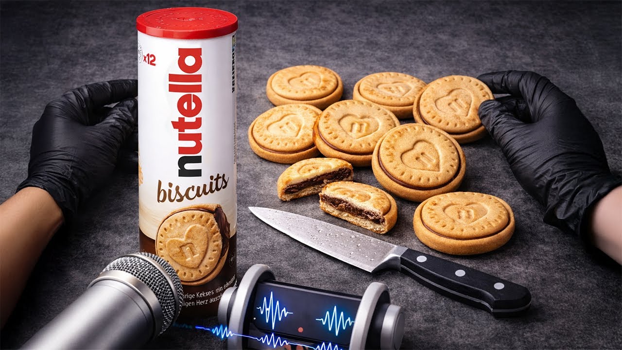 [ASMR] Nutella Biscuits | Cutting & Eating Sounds (No Talking)