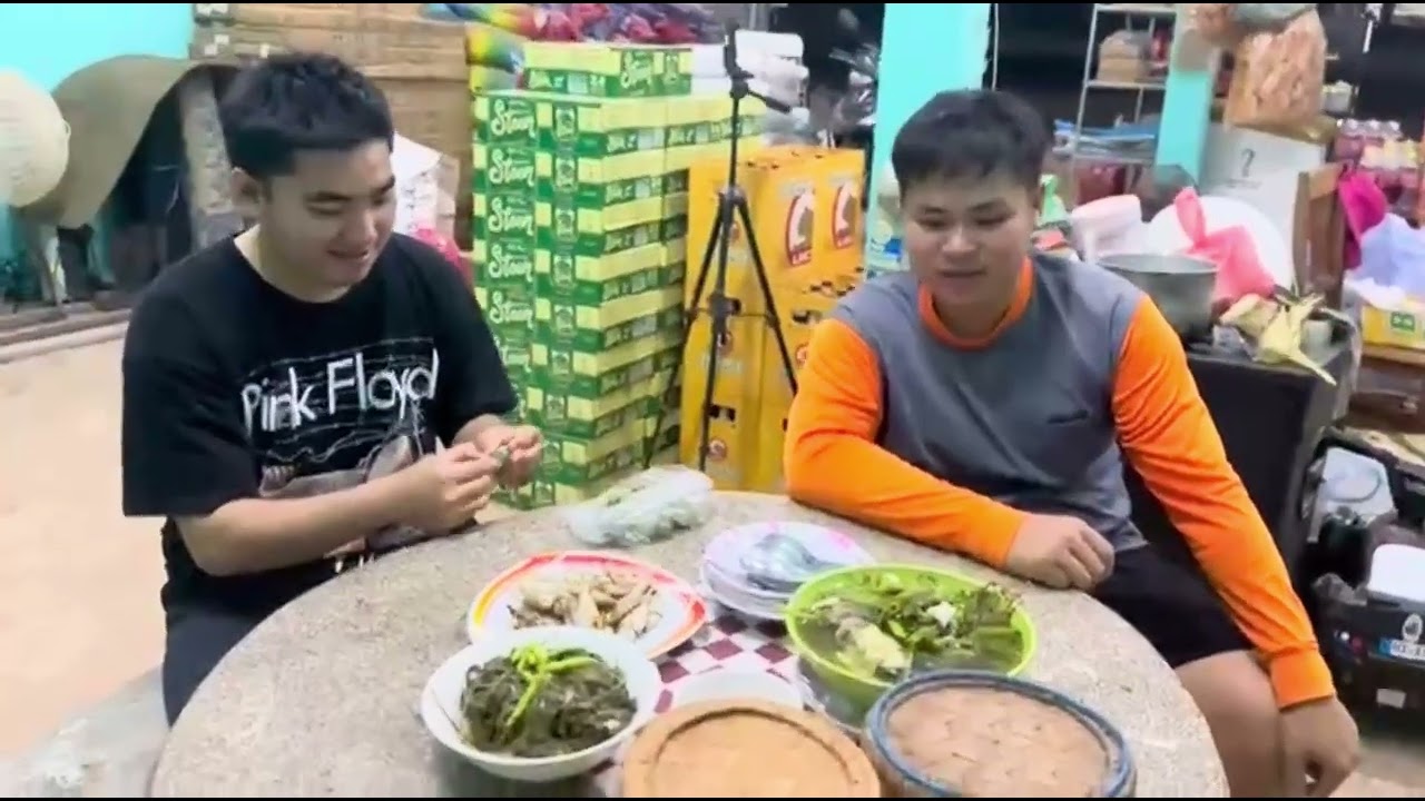 มื้อเย็นวันนี้มาทานข้าวที่บ้านพี่อู่ฝีมือการทำอาหารของพี่อู่อร่อยทุกอย่างเลยคะ #ติกสาวลาวล้องชาน