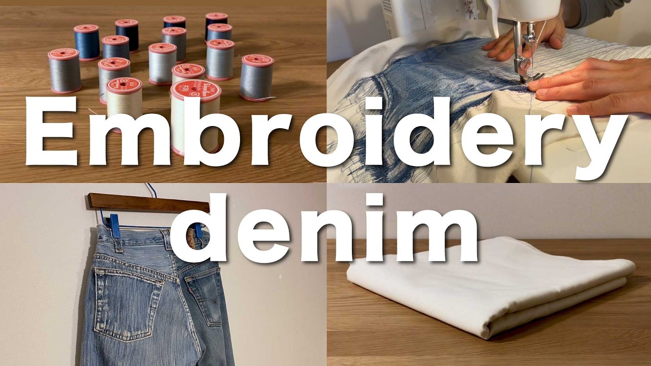 刺繍で色落ちしたジーパンの片足を再現！【 Embroidery denim】