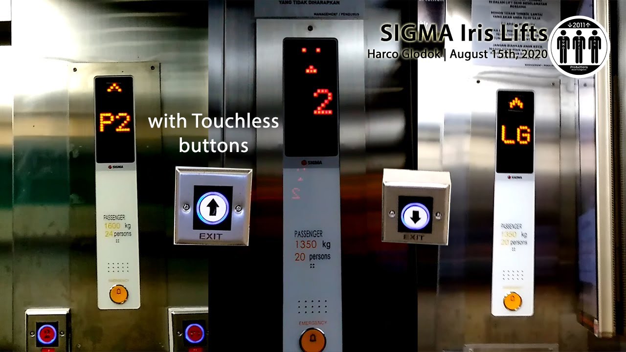 Sigma Traction Lifts / Elevators with Touchless Operation at Harco Glodok, Jakarta