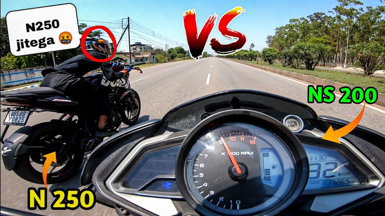 Pulsar NS 200 v/s Pulsar N 250 🔥 Top End Race || Crazy Adrenaline Rush