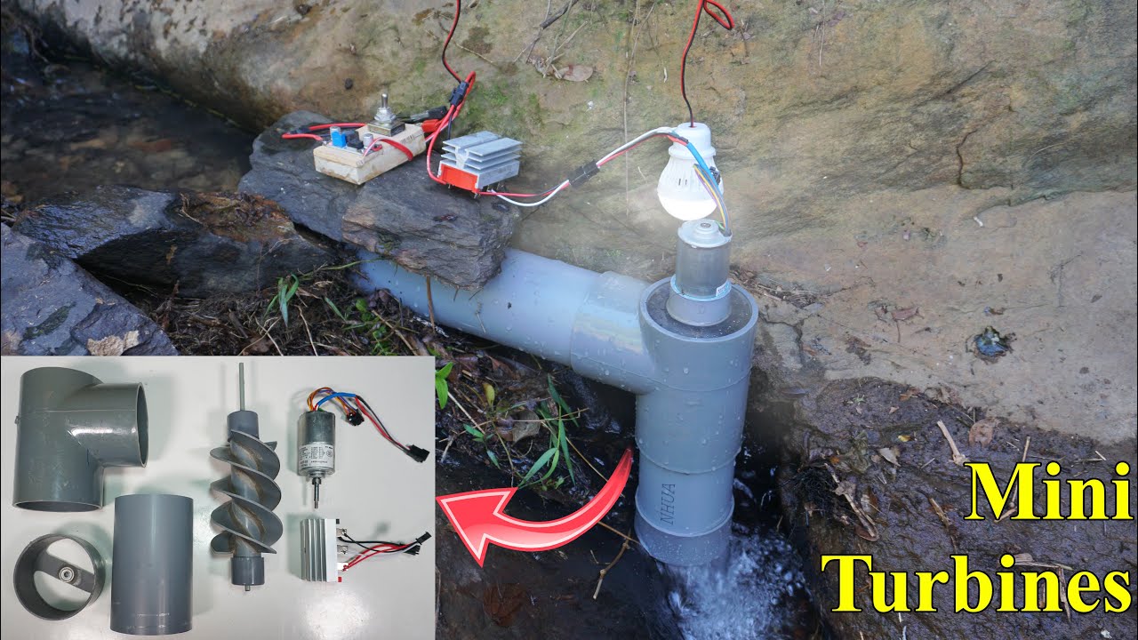 Mini generator for camping. Mini hydroelectricity. Free energy