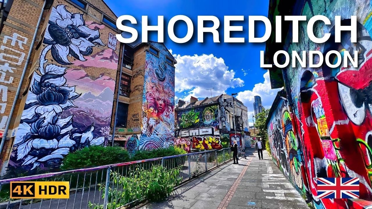 SHOREDITCH London Walking Tour | Vibrant Central London Walk | 4K HDR