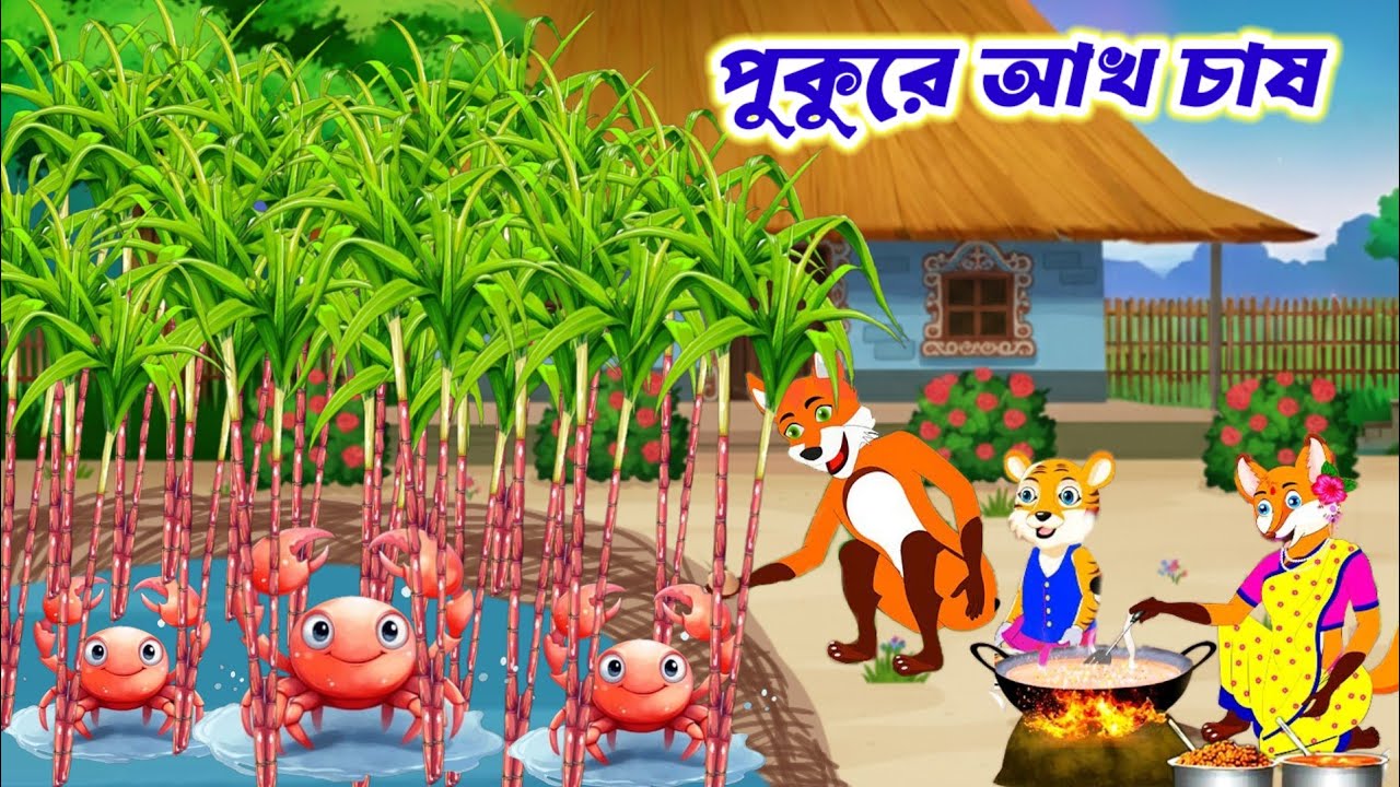 পুকুরে আখ চাষ | (Pukure Akh Chash )। Rupkothar golpo । Fox cartoon । Cartoon video 