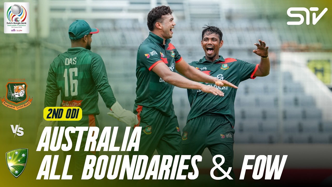 Australia All Boundaries & Fall of Wickets | Ban vs Aus | Match 02 | ODI Series 2026 | M9K1K