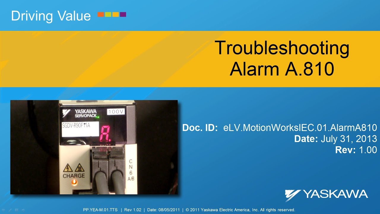 MotionWorks IEC - Absolute Encoder Reset (A.810 Alarm)