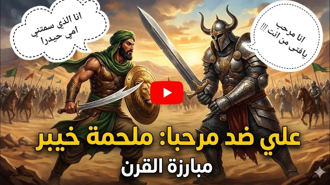 🔥 علي بن أبي طالب يهزم مرحب اليهودي | أخطر مواجهة في معركة خيبر
