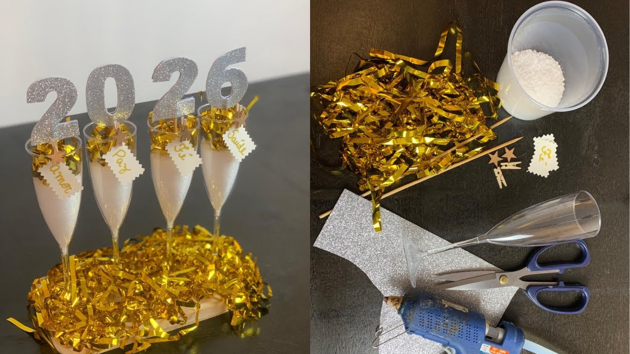 CENTRO DE MESA ANO NOVO 2026: Decoração com Brilho FÁCIL e BARATA!
