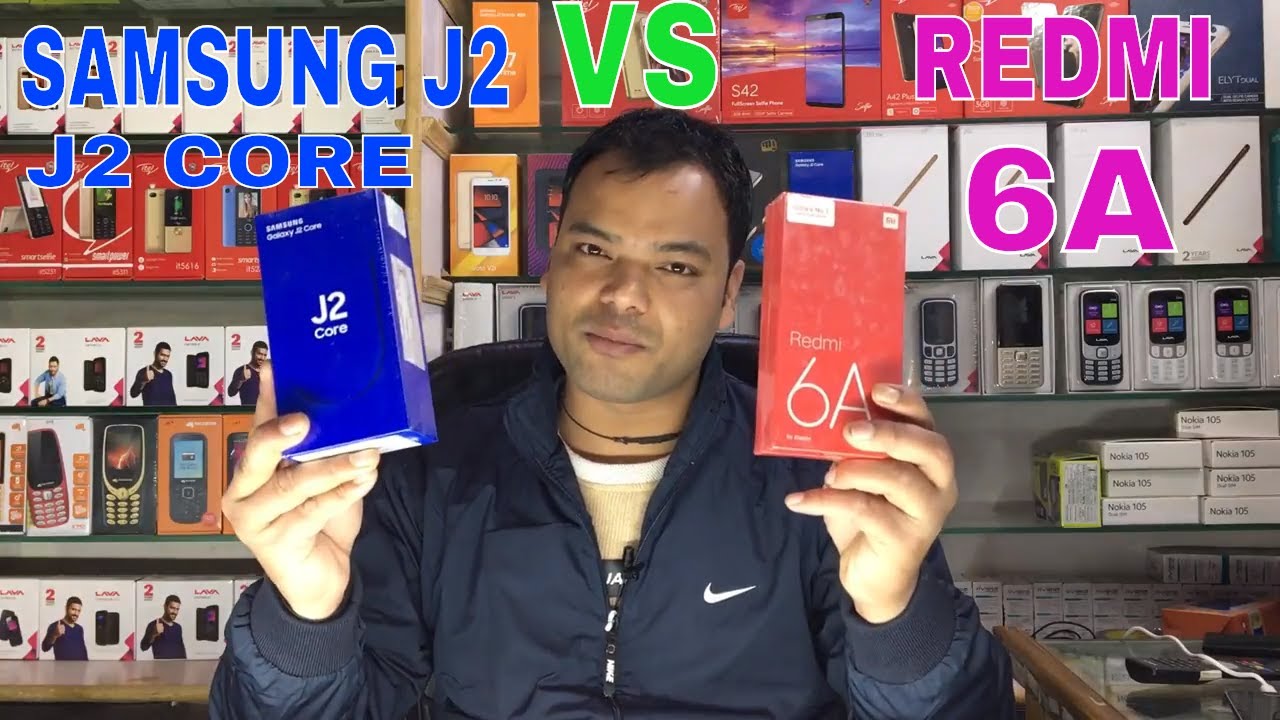 Samsung J2 Core Vs Redmi 6A unboxing and compare in Hindi