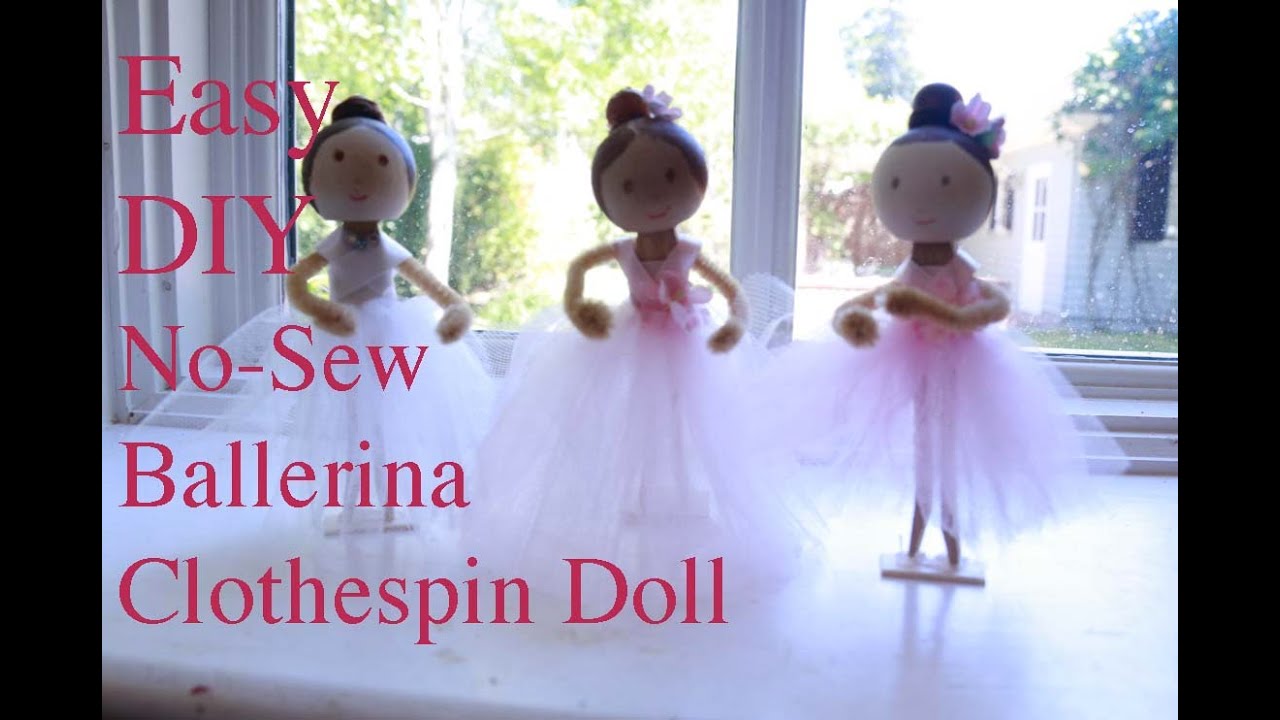 Ballerina Clothespin Doll DIY, How to Make a Ballerina Doll, Easy, No Sew