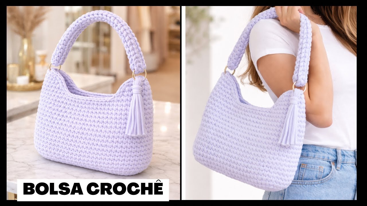 BOLSA DE CROCHÊ FÁCIL com Fio de Malha Premium(Passo a Passo Completo)