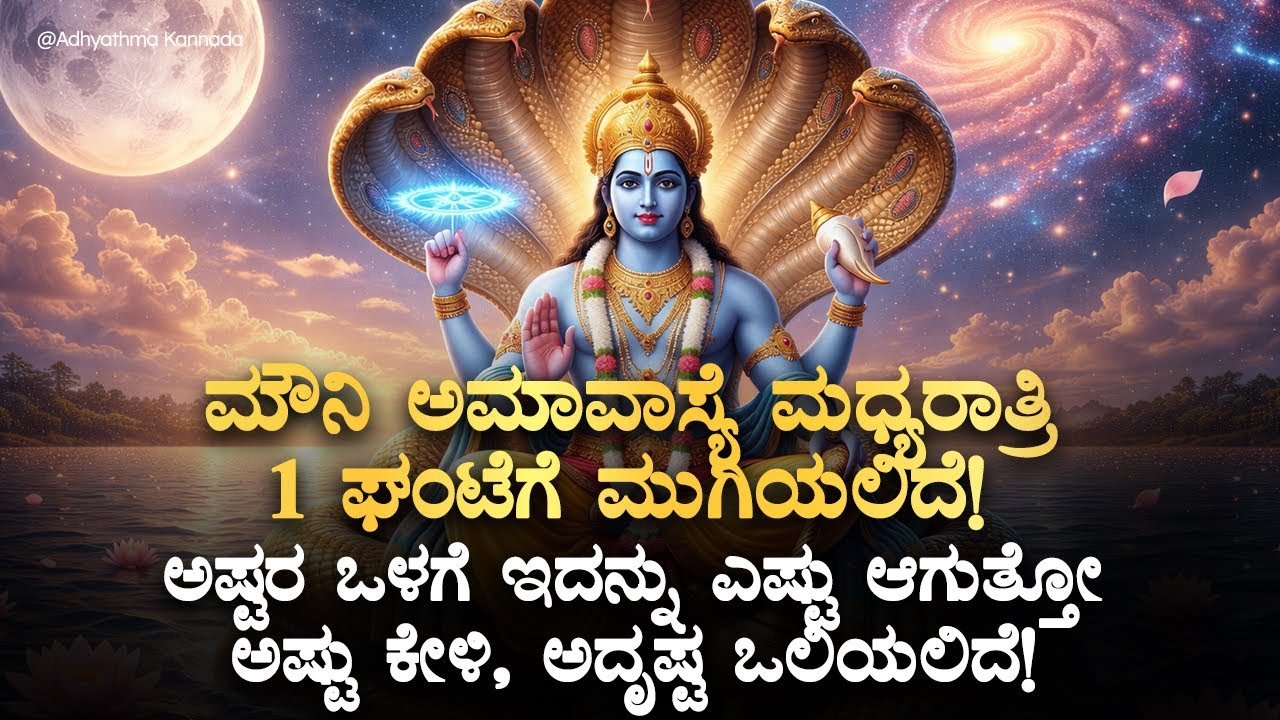 🪐ಇವತ್ತು ಅಮಾವಾಸ್ಯ ಮುಗಿಯುವದರ ಒಳಗೆ ಇದನ್ನು ಕೇಳಿದ್ರೆ ಅದೃಷ್ಟ ಒಲಿಯಲಿದೆ Mouni Amavasya Vishnu Mantra Kannada