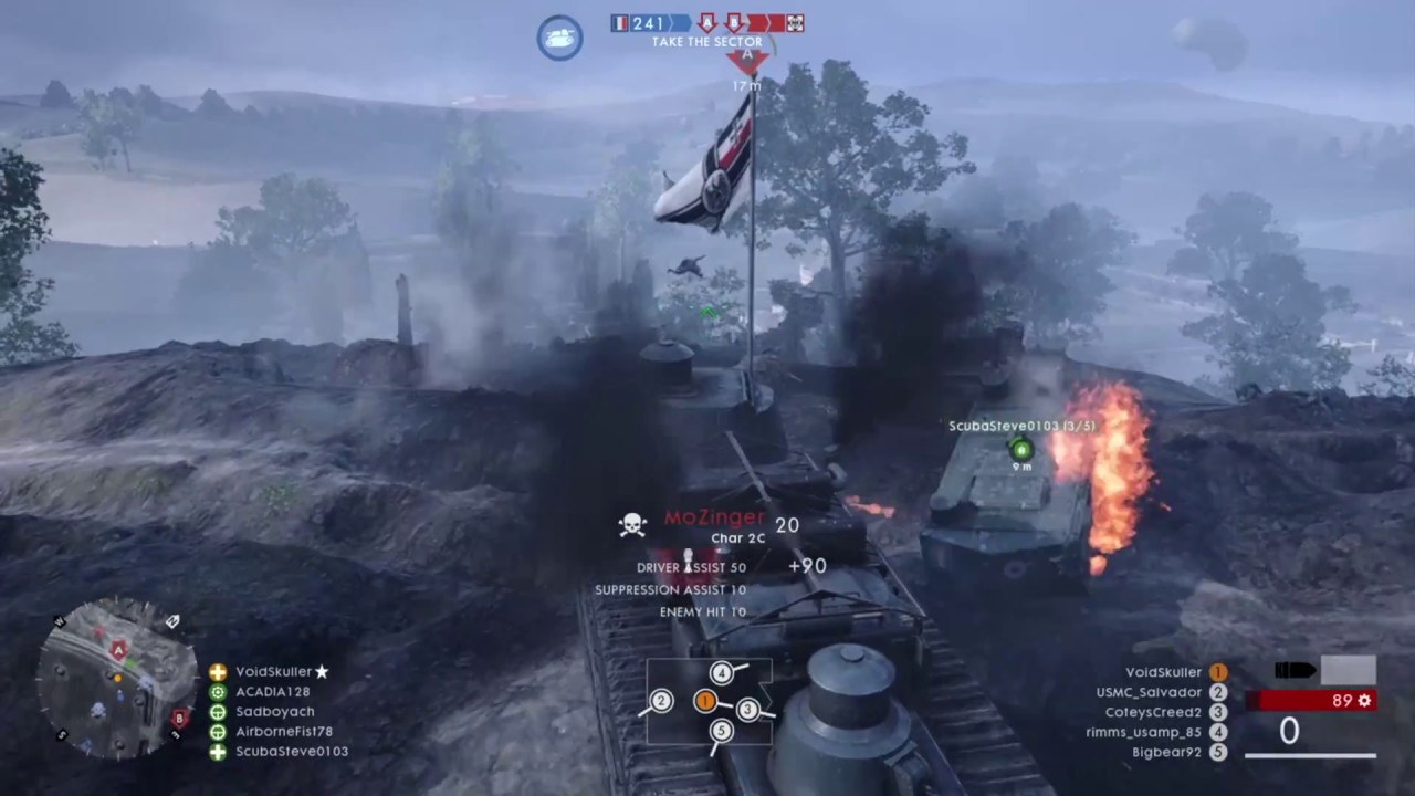 Battlefield 1 - CHAR C Super Heavy Tank Kill Streak!