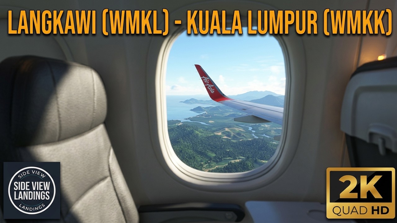 ASMR Flight | AirAsia A320 | Langkawi to Kuala Lumpur | Window View & Real Audio | MSFS 2024