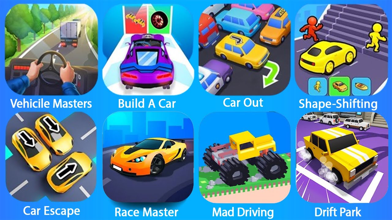 Shape Shifting, Drive Mad, Race Master, Vehicle Cars, Traffic Escape LUBNT