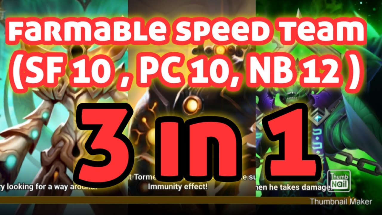 summoners war:  1 FARMABLE SPEED TEAM GRINDING ALL 3 dungeons / PC 10/ SF 10 / NB 12 / NO 3 ICARU!