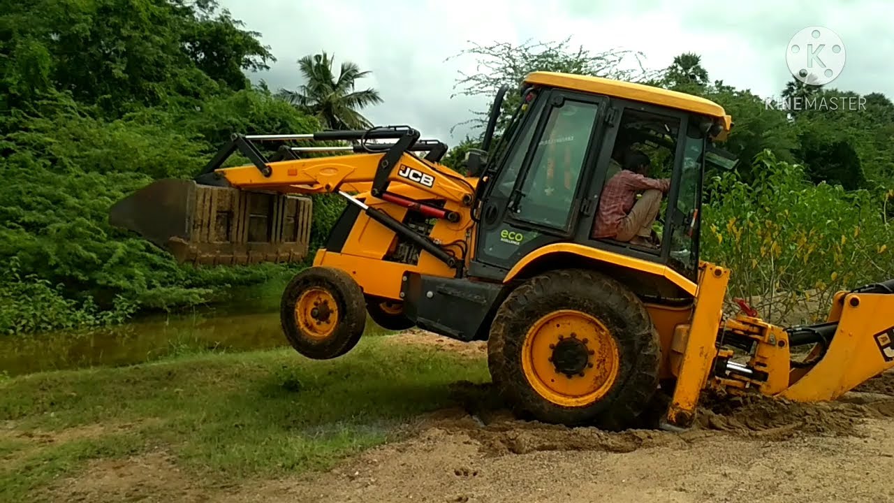 Jcb 3dx backhoe stuck in river water/jcb 3dx amazing stunt videos