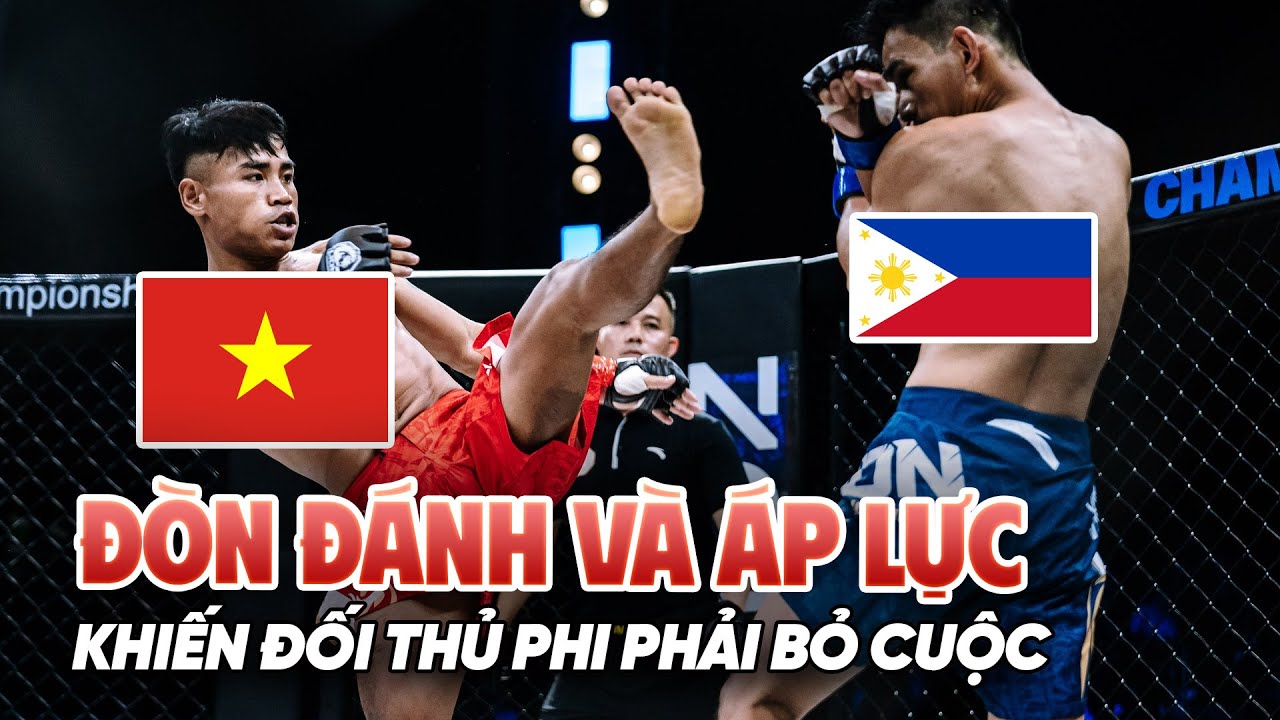 Những đòn đánh và áp lực của Đinh Văn Hương tạo ra khiến Jhaymie Gayman phải bỏ cuộc