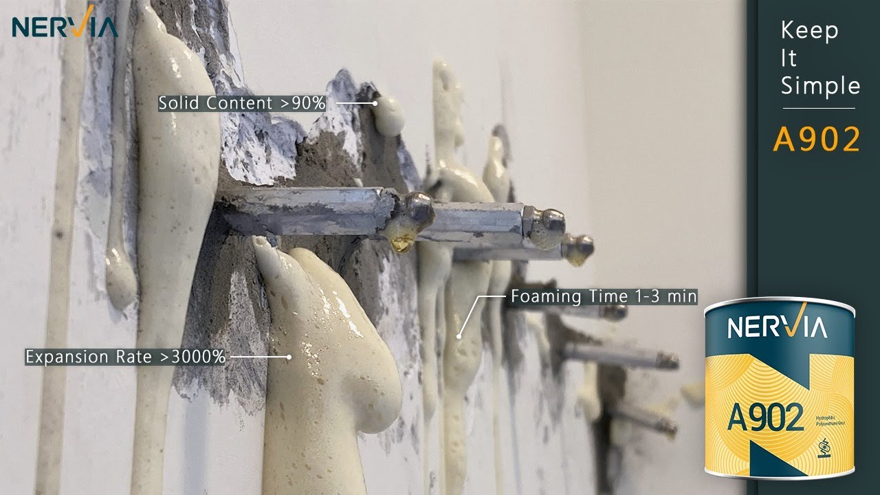 【Nervia】 A902 Hydrophobic PU grout for leaking repairing PU Foam Injection→ KEEP IT SIMPLE ←
