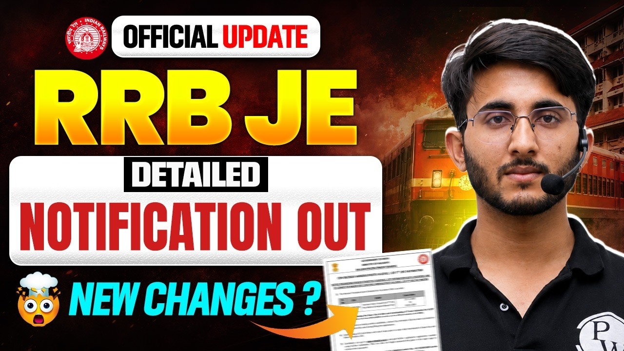 RRB JE 2026 Notification Out | Eligibility, Exam Pattern & How to Apply | RRB JE Official Update
