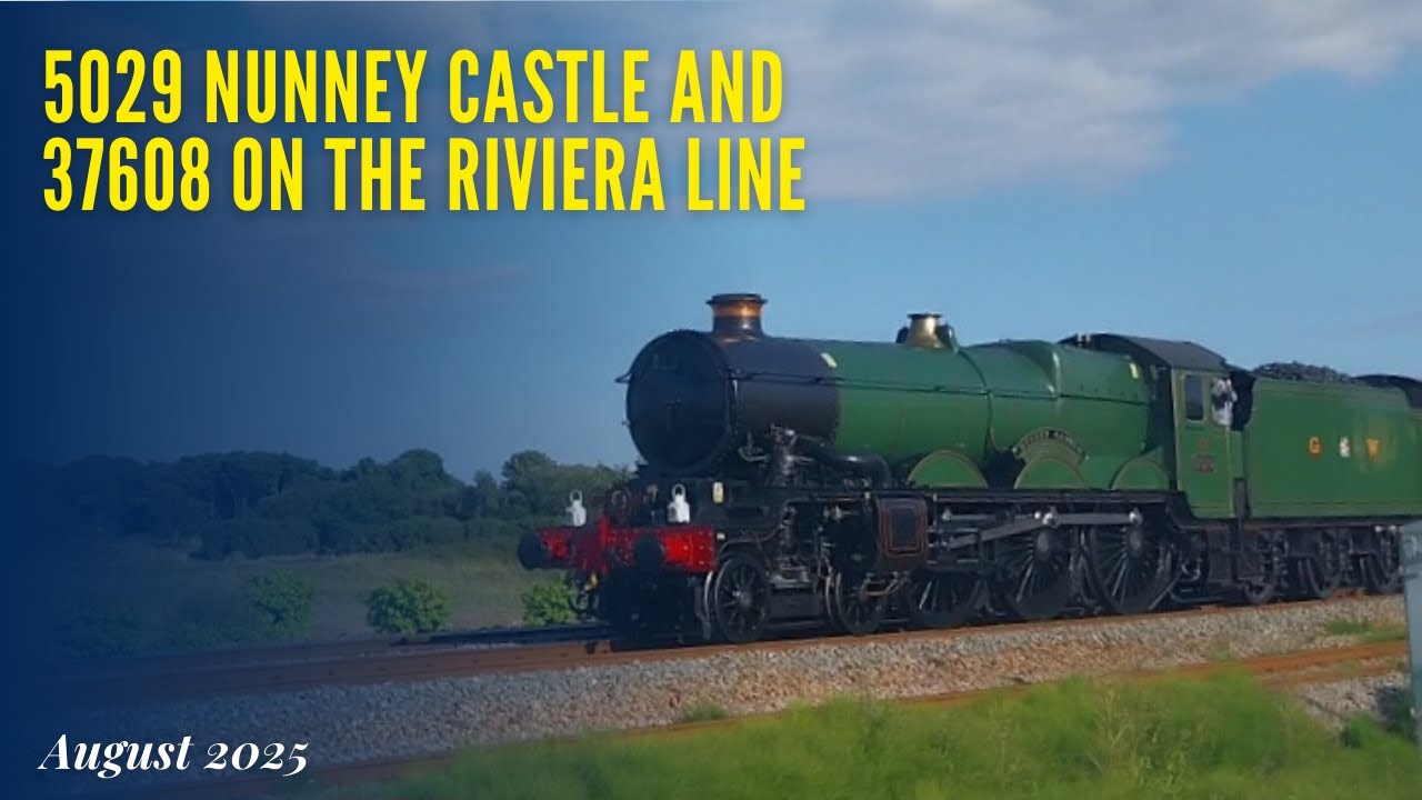 5029 Nunney Castle and 37608 on the Riviera line 8/2024