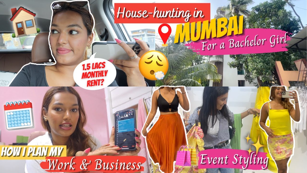 House-Hunting in MUMBAI for a 23y/o Bachelorette😮‍💨 Plan with me & Shopping for Event! #HustleWSar