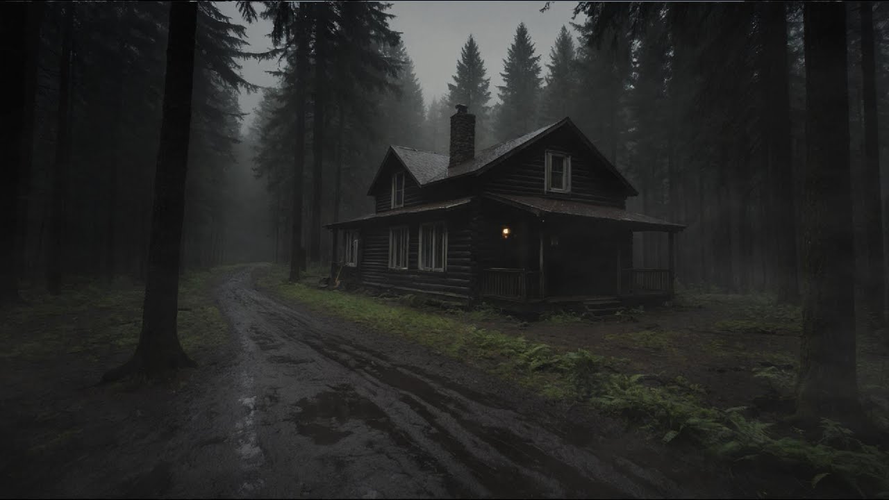 Rain On A Lonely Cabin In The Woods | For Sleep, Relaxation, Study, Reading