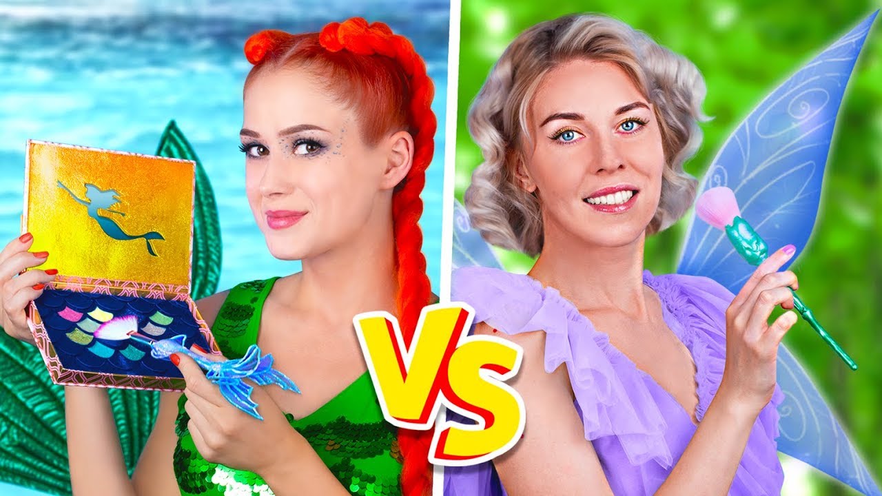 Sfida Di Make-Up! 9 DIY Trucco Da Sirena vs  Trucco Da Fata