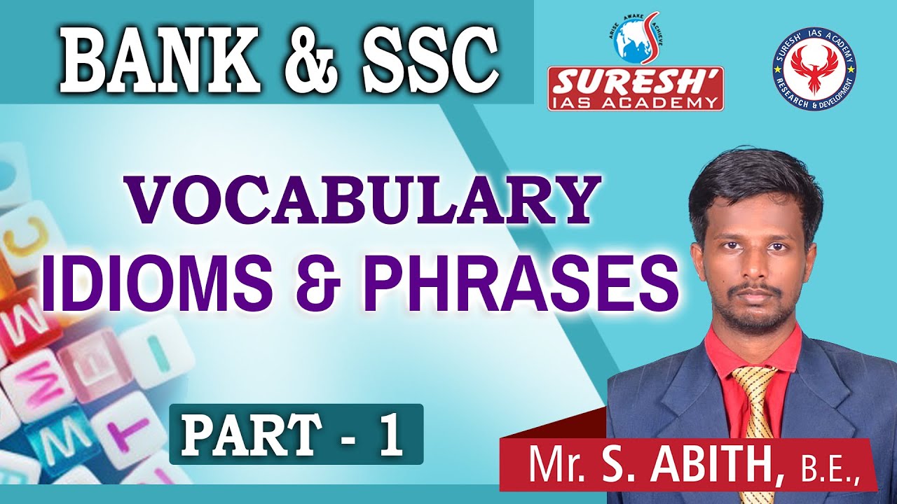 Bank | SSC | English | Vocabulary Idioms & Phrases | Abith | Suresh IAS Academy