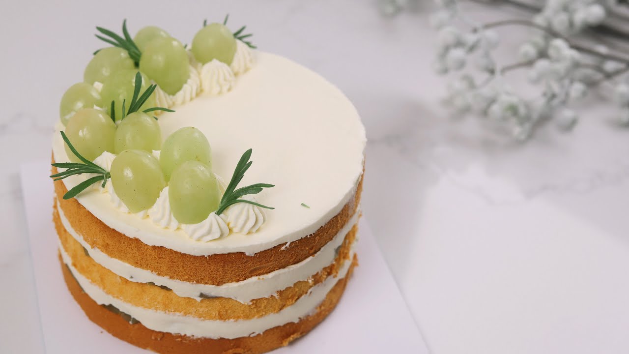 青提蛋糕，无需抹面 ｜Green Grape Chiffon Cake