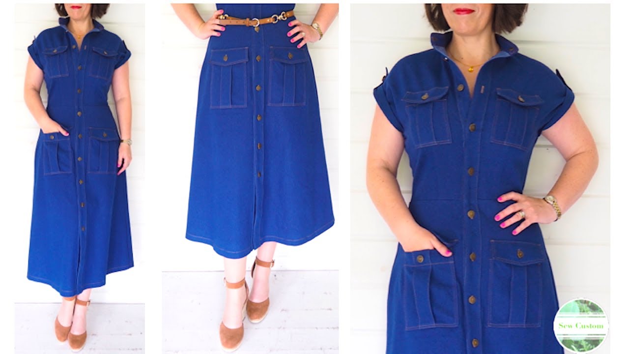 How I Sewed my Denim Button Down/Shirt Dress