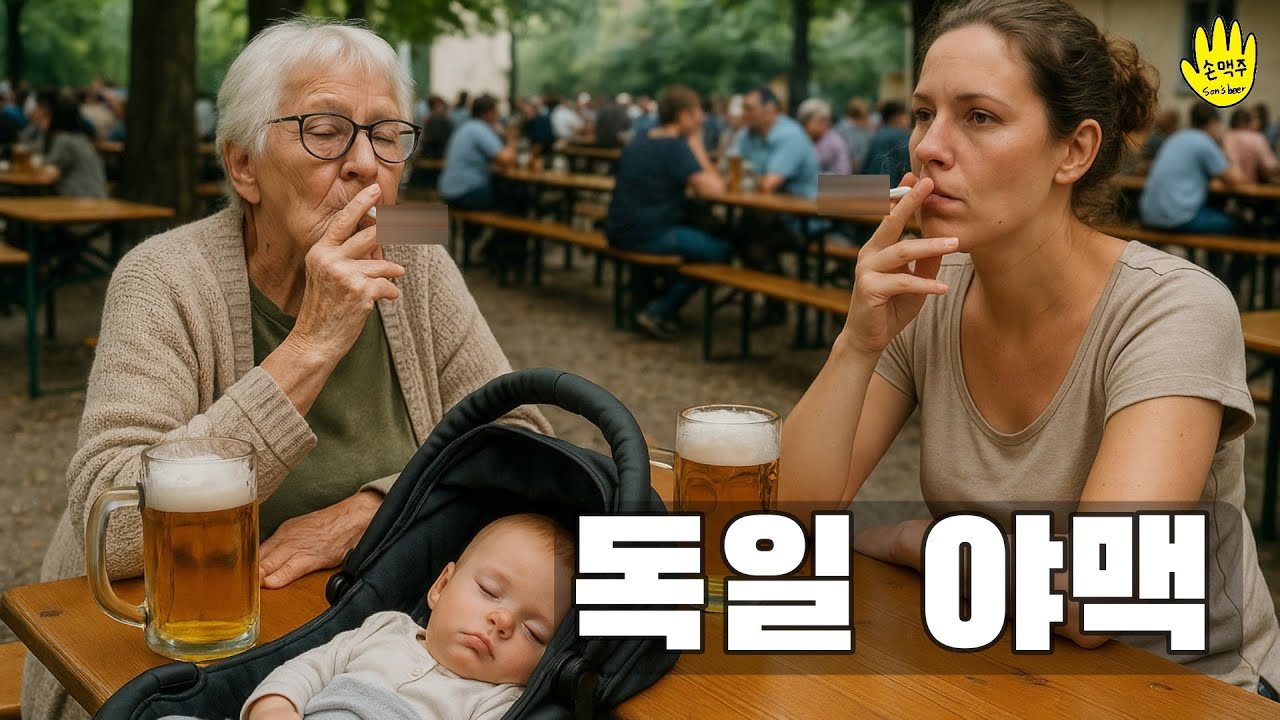 약한자는 살아남을 수 없는 독일 비어가르텐에서 파울라너 마시기