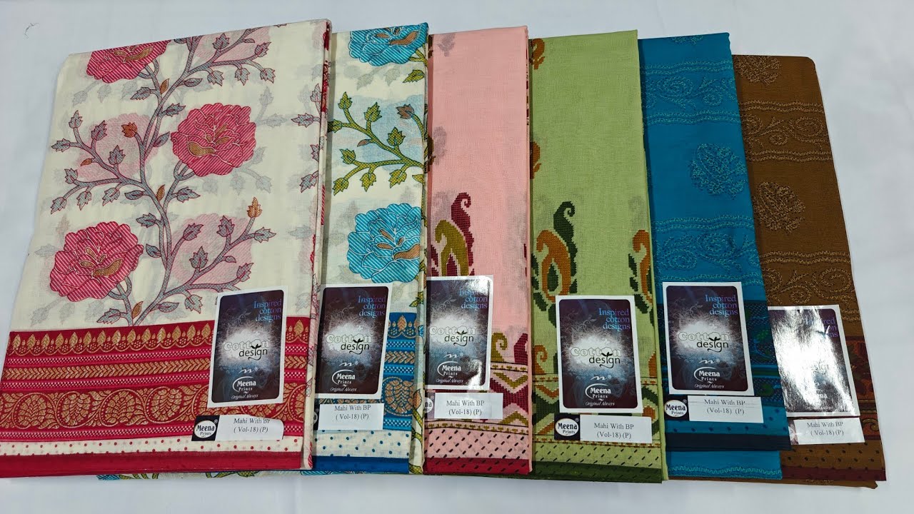 Latest Meena Cotton Sarees | Pure Cotton Saree | Meena Printed Cotton Sarees