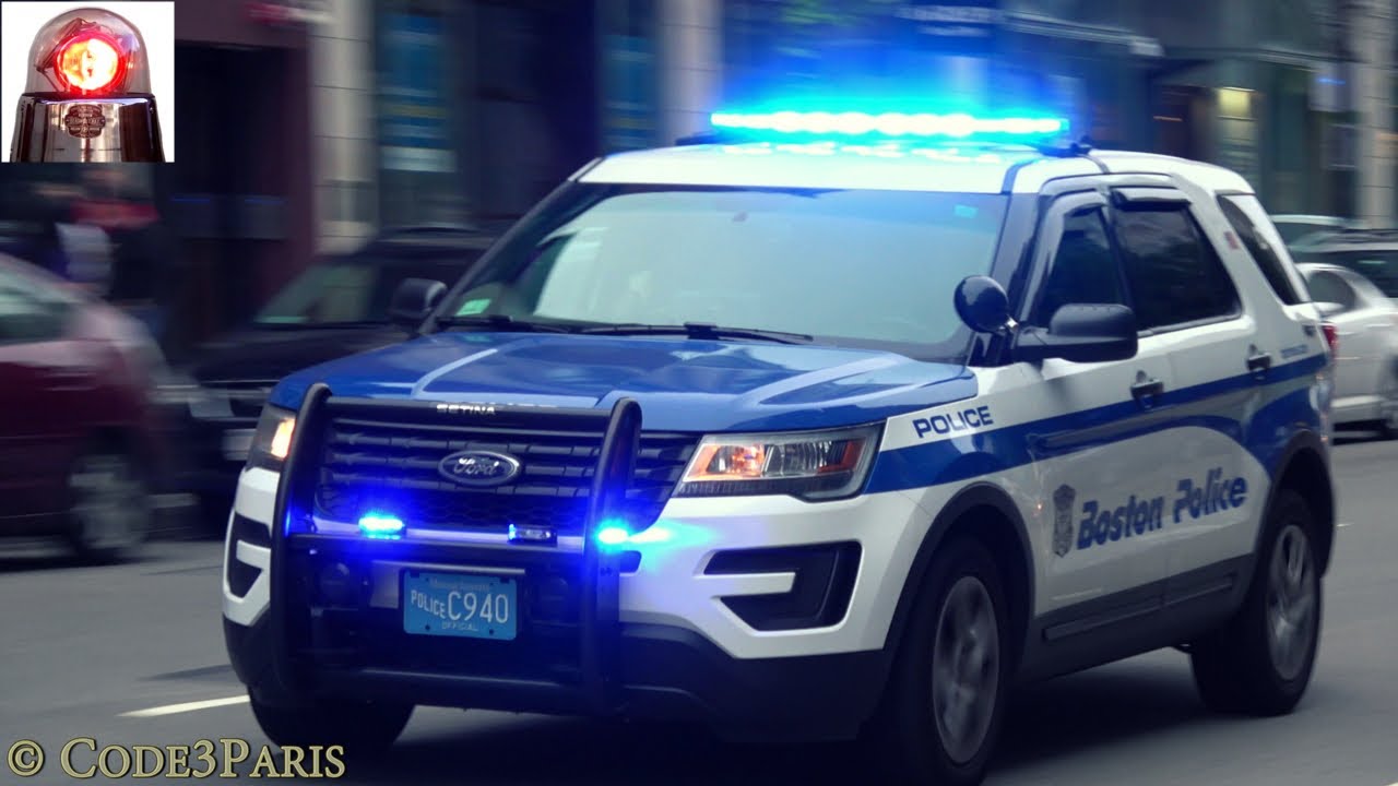 Boston Police Ford Interceptor Utility Responding with a Great Siren