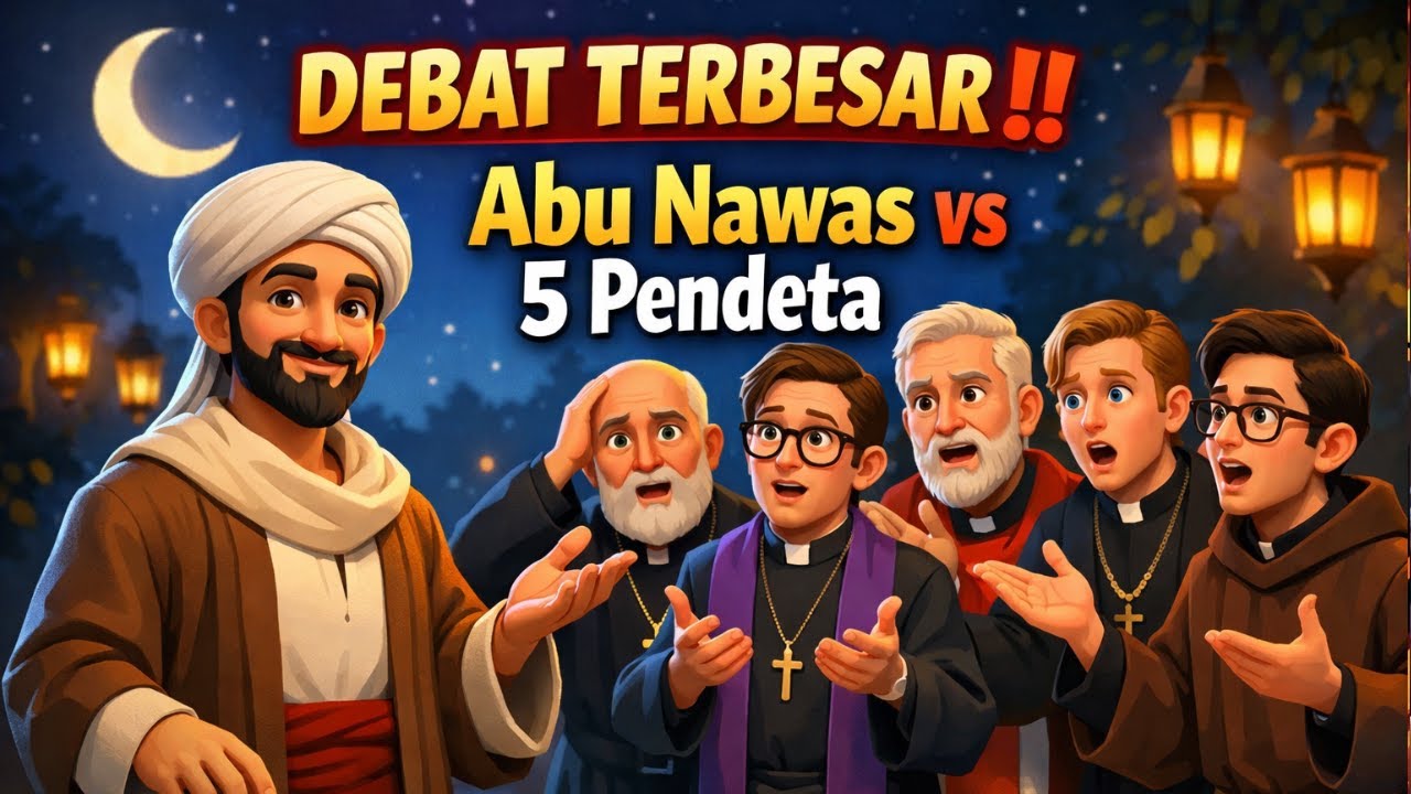 DEBAT TERBESAR‼️ Abu Nawas vs 5 Pendeta Kristen — Cerdas, Lucu & Penuh Hikmah 🌙