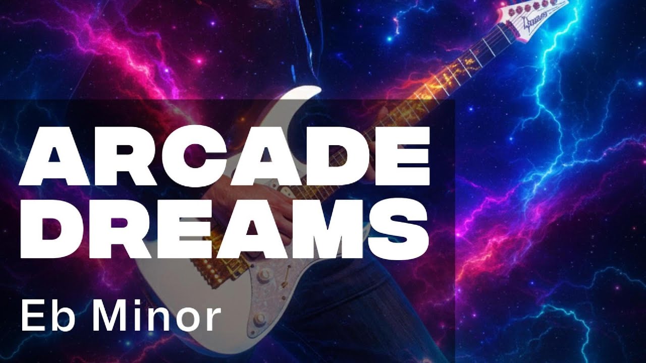 Arcade Dreams | Guitar Backing Track in Eb Minor | 80s Rock Stadium Shaker