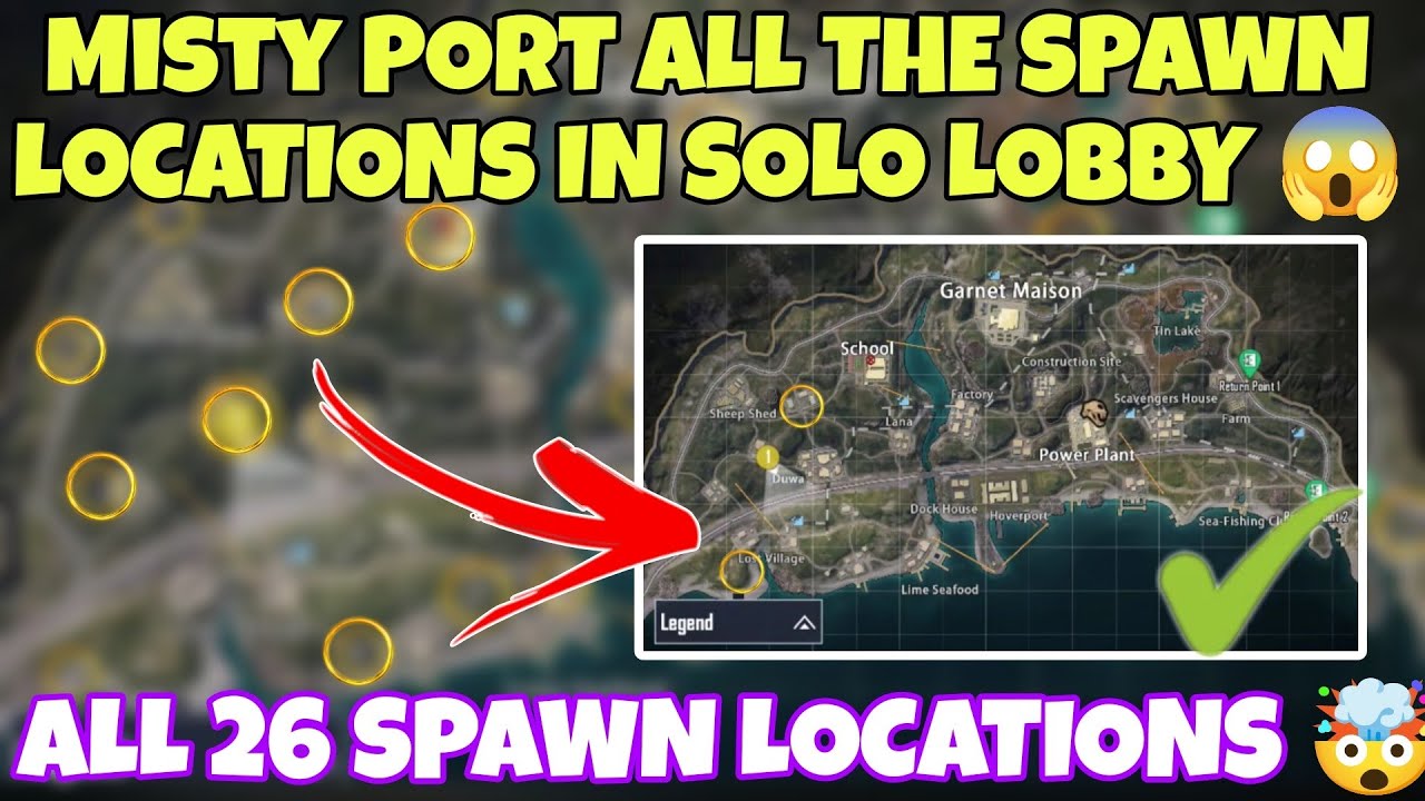 MISTY PORT ALL SPAWN LOCATIONS IN SOLO LOBBY 😱 PUBG METRO ROYALE