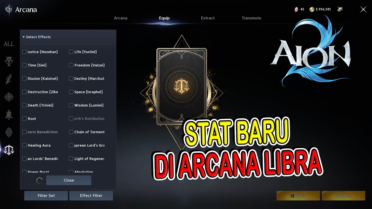 INI DIA STAT YANG ADA DI ARCANA BARU LIBRA - AION2