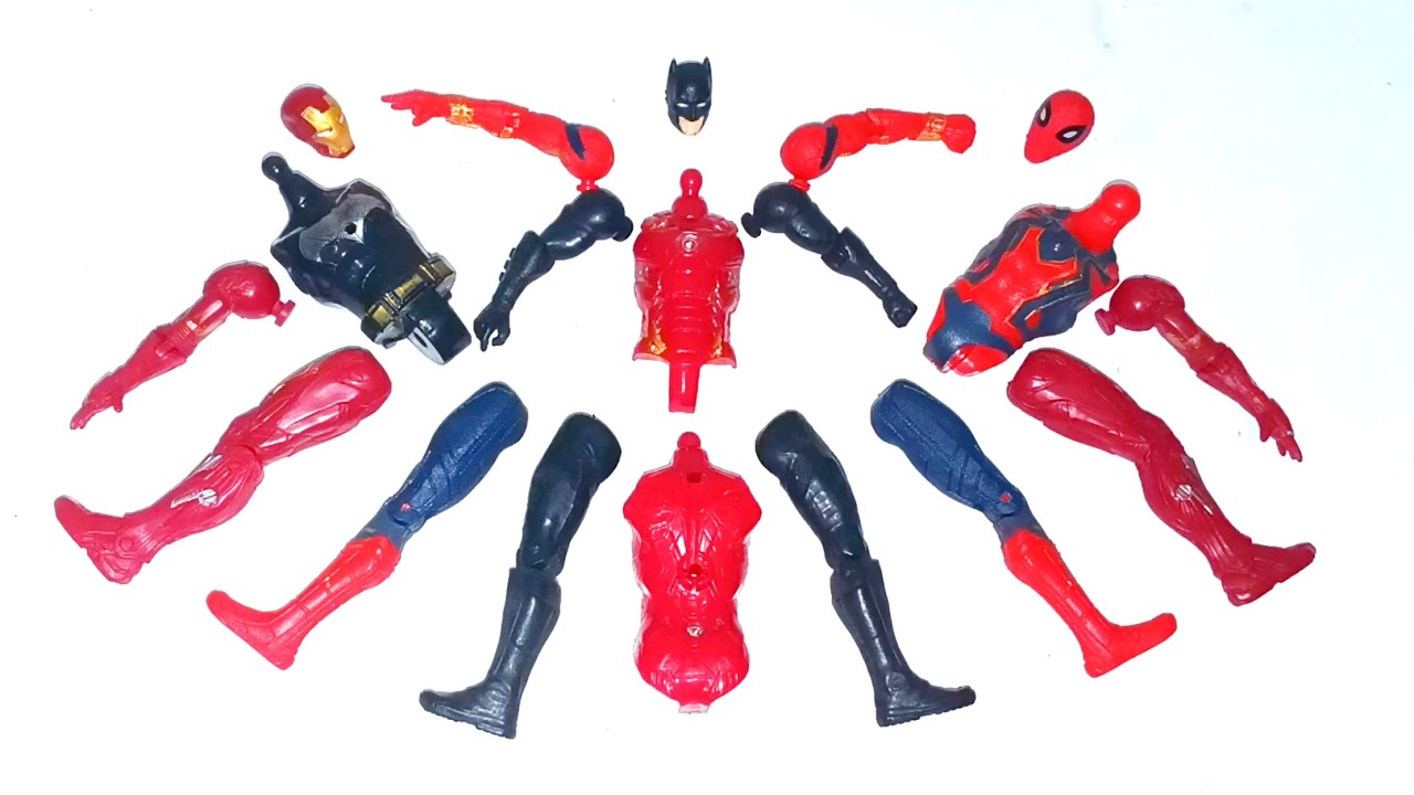 AVENGERS TOYS ACTION FIGURES, Bat-man vs Iron-man vs Red-spiderman 