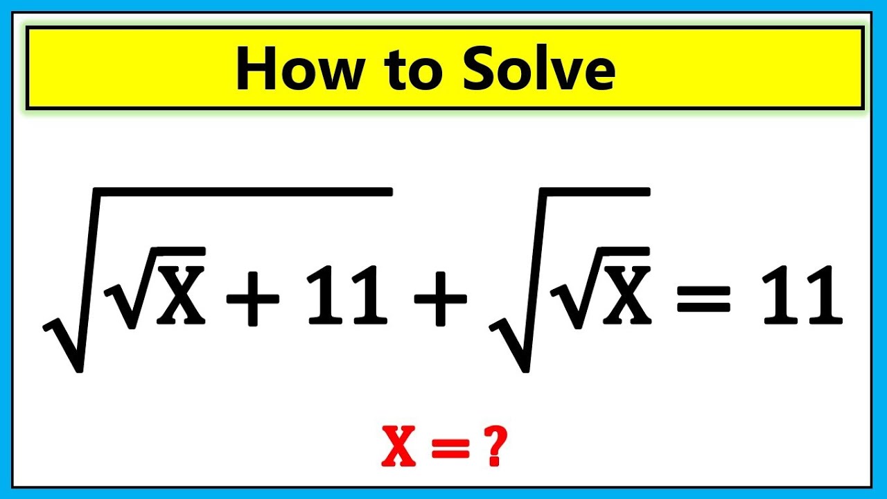 Nice Square Root Algebra Simplification Maths Problem | Find the Value of X
