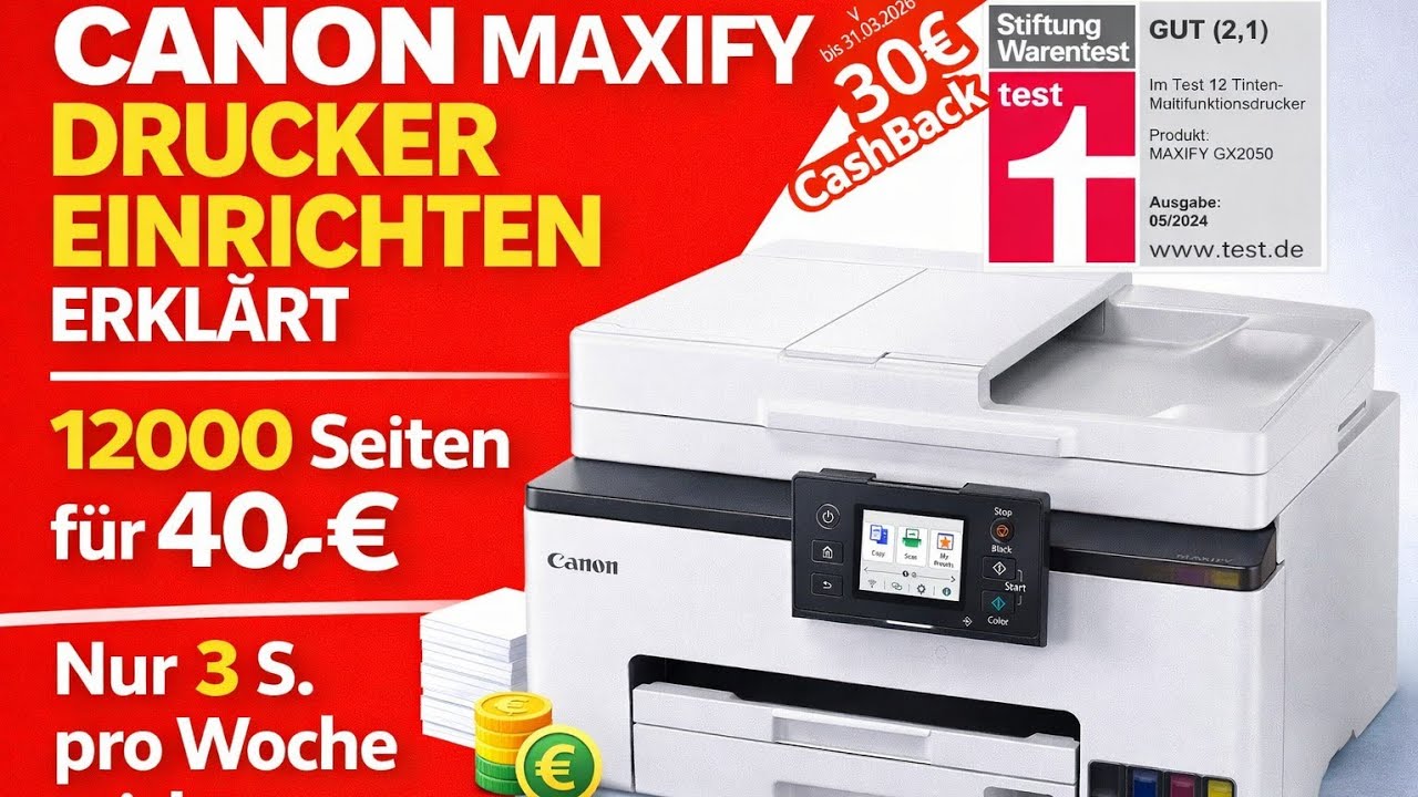 Canon MAXIFY GX2050 einrichten – 12.000 Seiten für 40 €