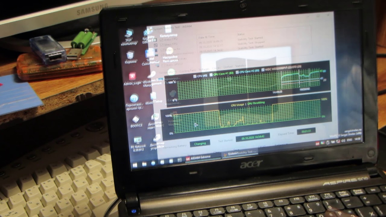 Обслуживание нетбука Acer Aspire One d257 с сюрпризом