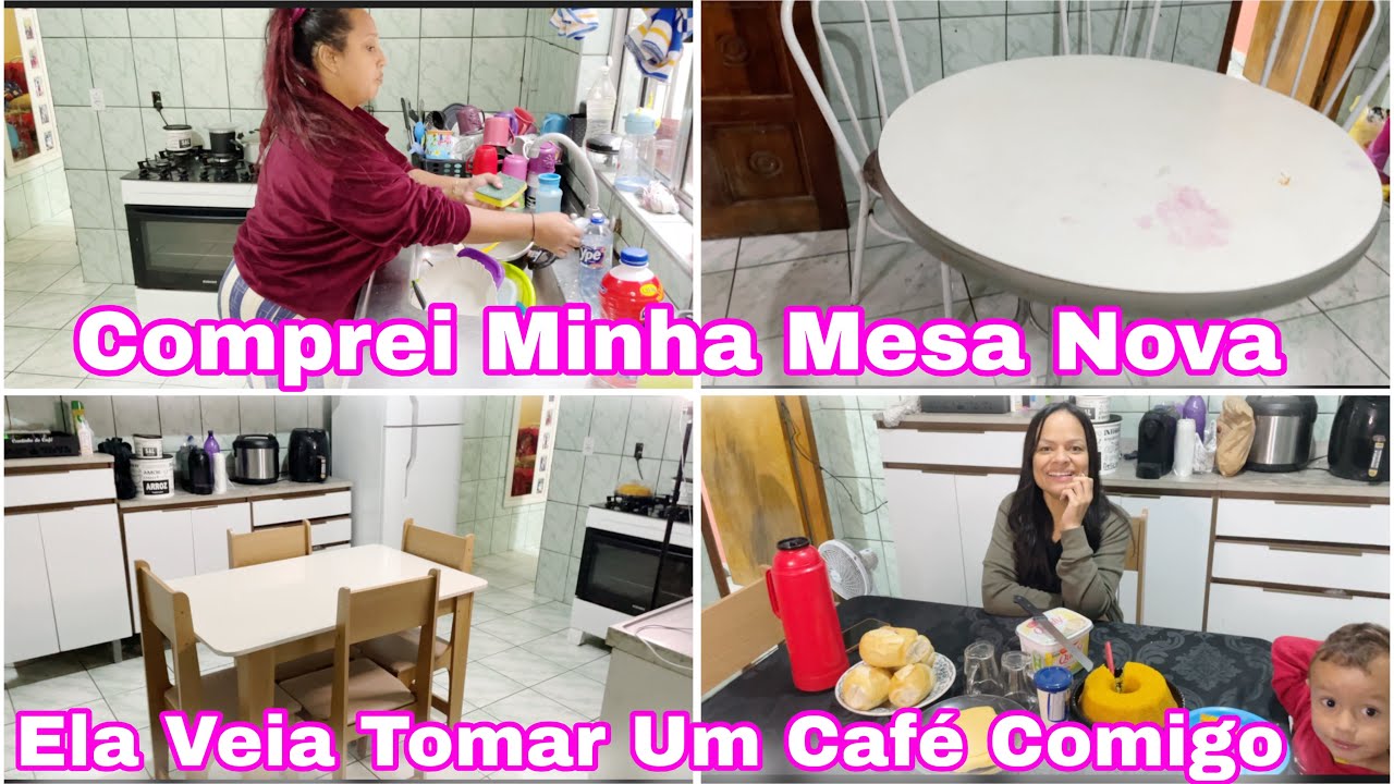 COMPREI MINHA MESA - MINHA AMIGA VEIO TOMAR UM CAFE DA TARDE COMIGO - ESTREAMOS A MESA NOVA 🙌🏽 Carol