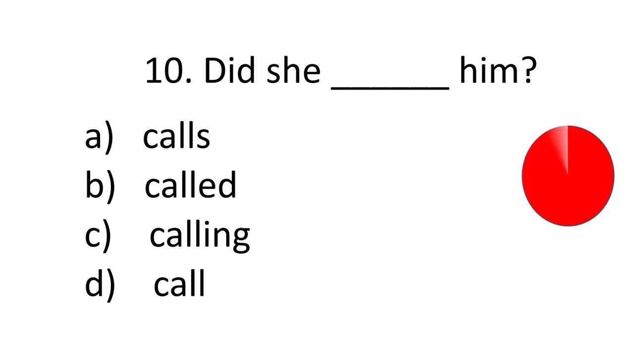 TEST YOUR ENGLISH GRAMMAR. TENSES / CORRECT FORM OF VERB. 15 Questions. Eng Grammar Quiz 1