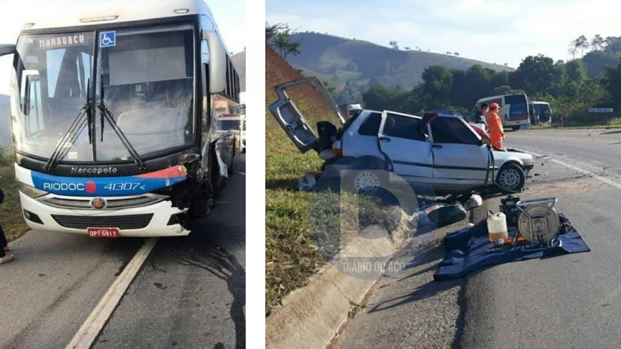 ACIDENTE ÔNIBUS DA RIODOCE E CARRO