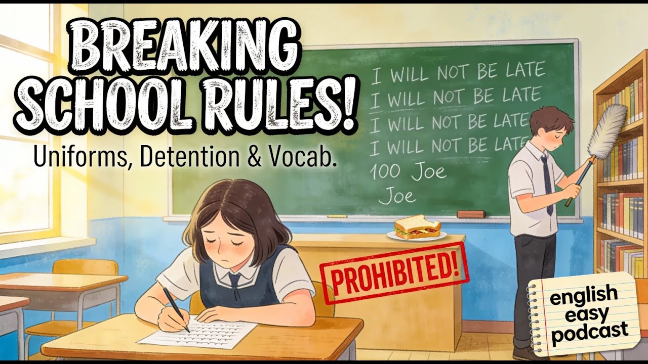 english easy podcast, School Uniforms & Strict Rules 🏫🚫 