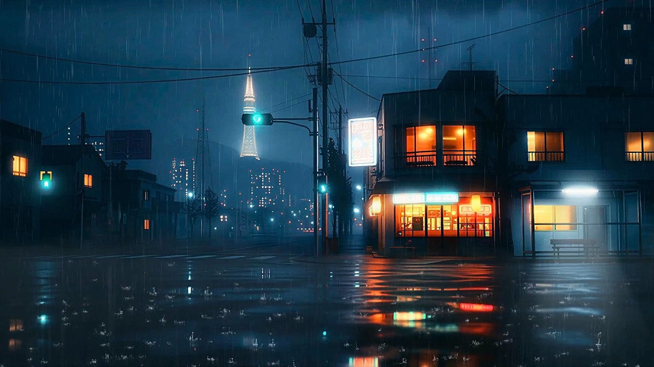 Rainy Tokyo Night 🗼 90s Lofi Beats to Study & Relax
