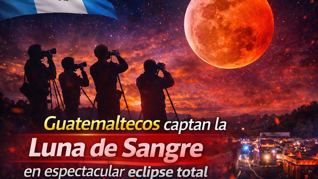 Guatemaltecos captan la Luna de Sangre en espectacular eclipse total
